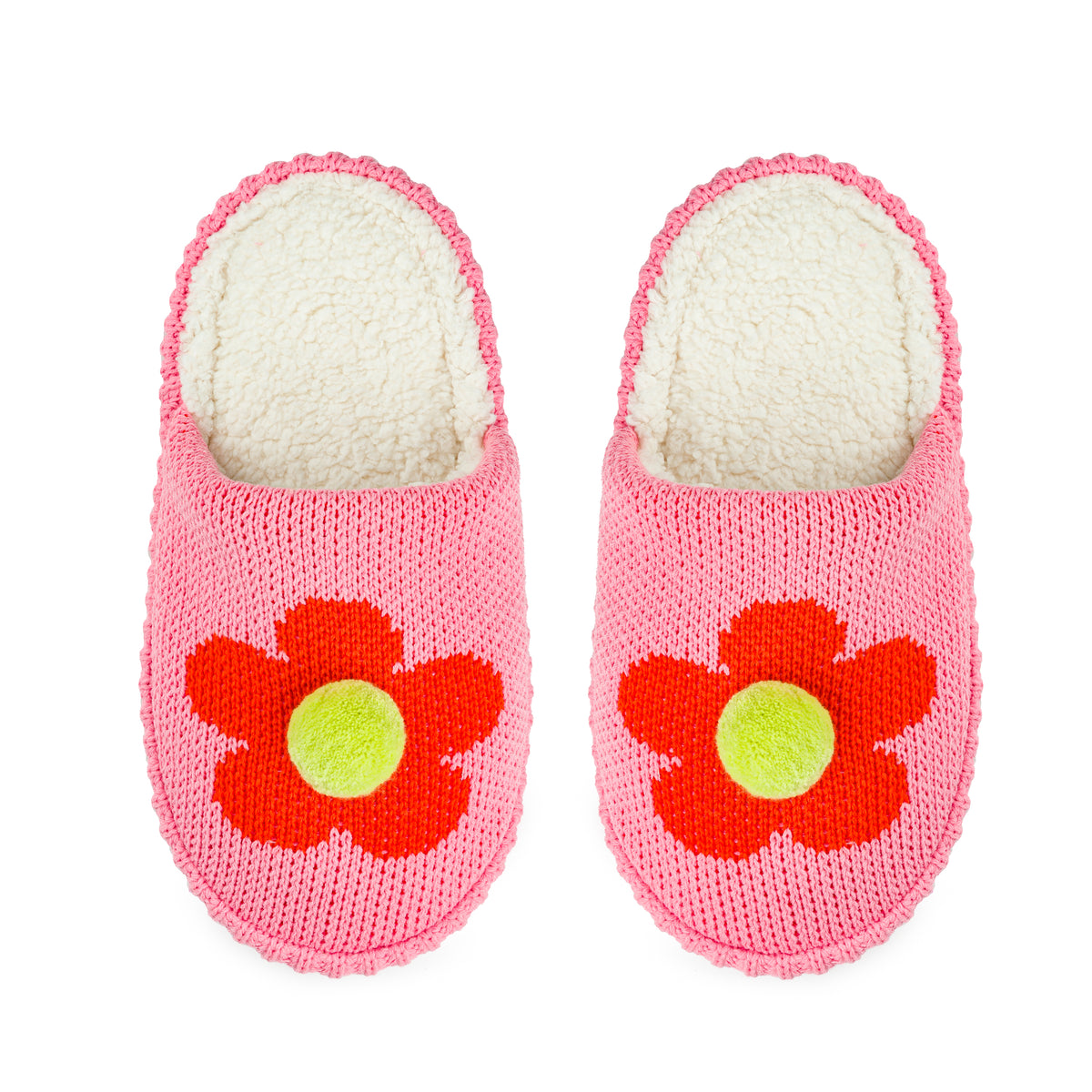 Flower Pom Slide Slippers